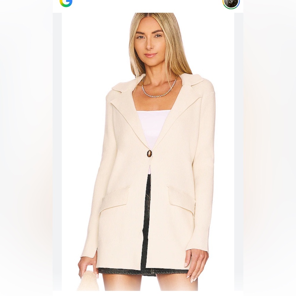 Free People Sarah Longline Cardigan Blazer Cream Small S